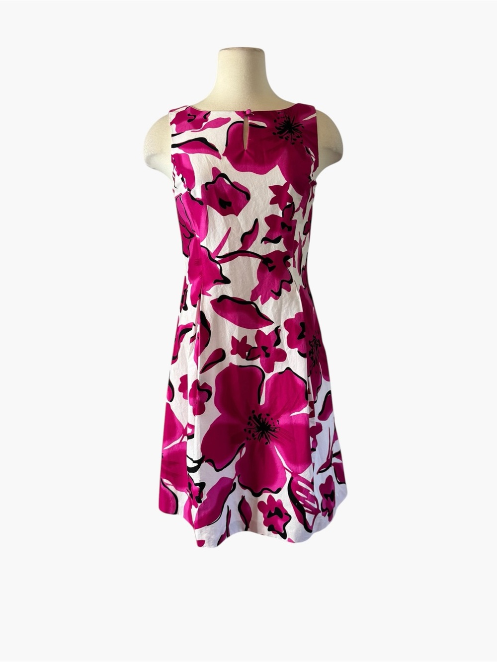 Jessica Howard White Dress with Fuchsia Floral Print